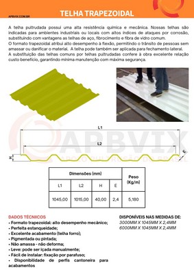 Cobertura fibra de vidro